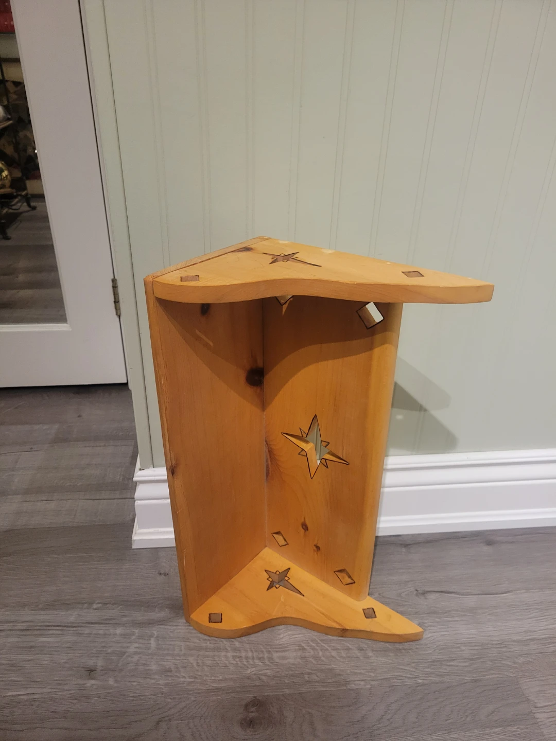 Celestrial Sun Cutouts Pine Wood Wall Shelf