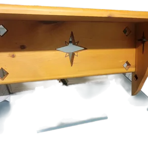 Celestrial Sun Cutouts Pine Wood Wall Shelf