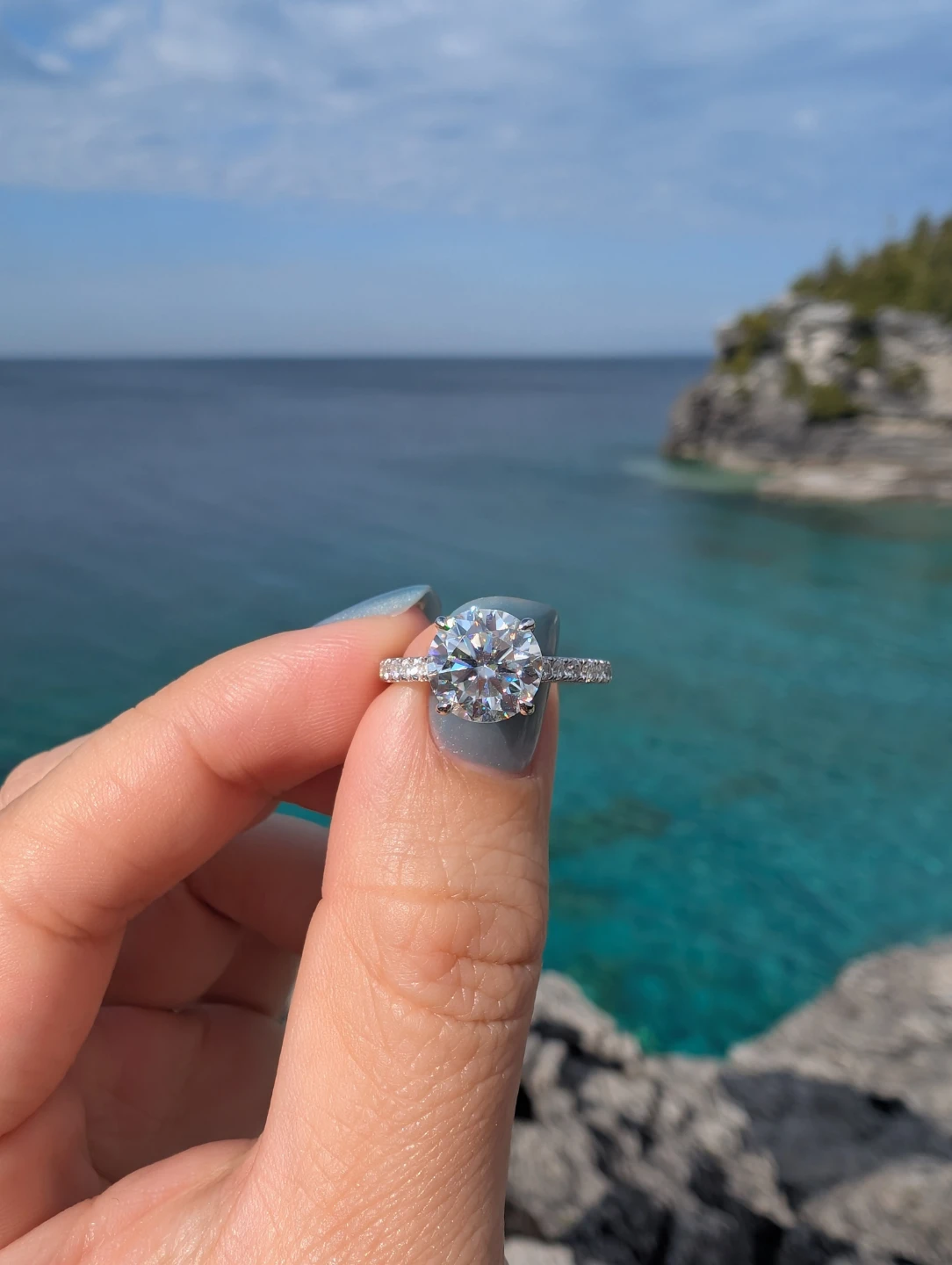 2ct Moissanite  Engagement Ring | 925 Sterling Silver - photo 2