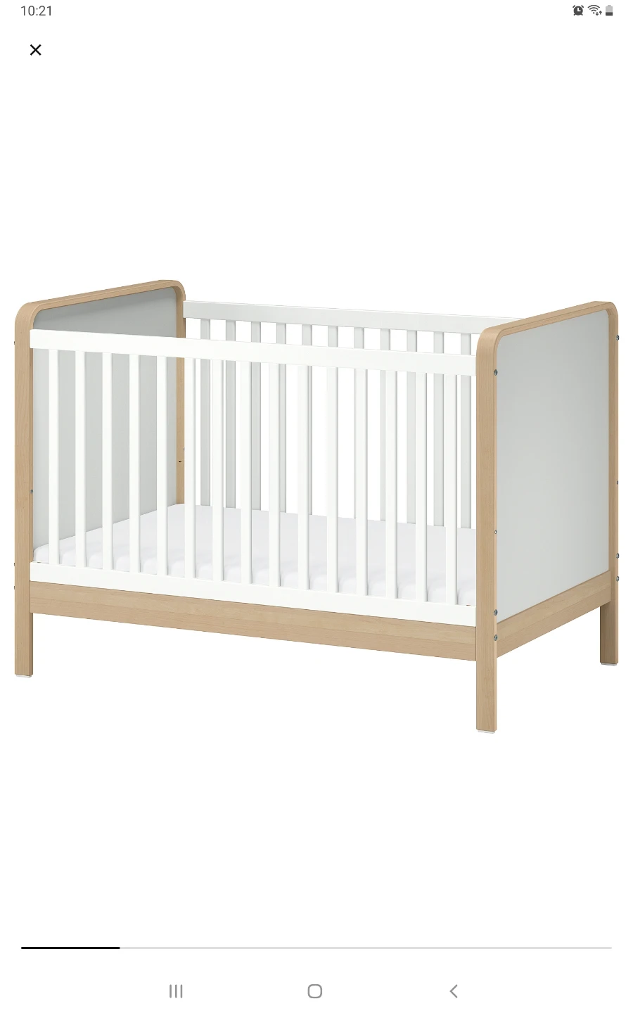 IKEA ALSKVARD Baby Crib with KRUMMELUR Mattress