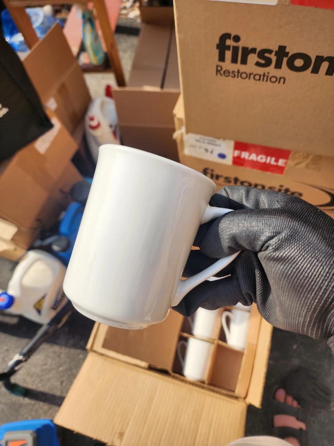White Ceramic Serving Dish and Mugs