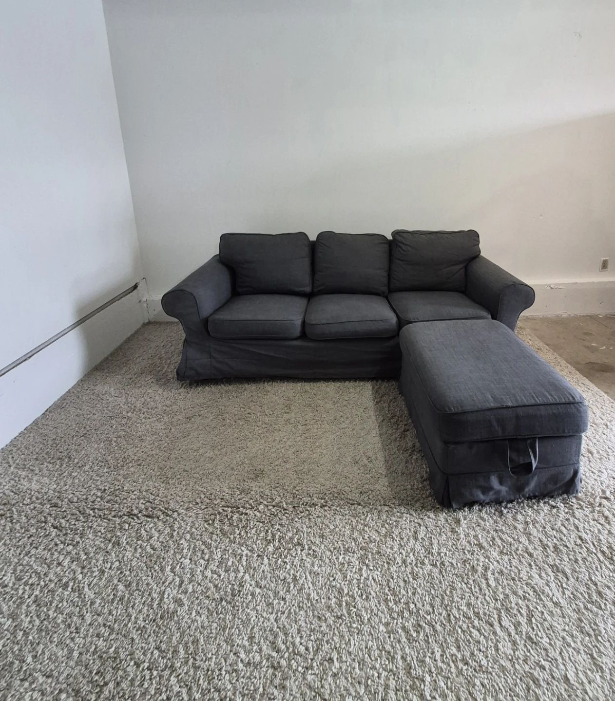 Ikea Ottoman Ektorp 3 Seater Sofa Couch with Storage Ottoman - photo 2