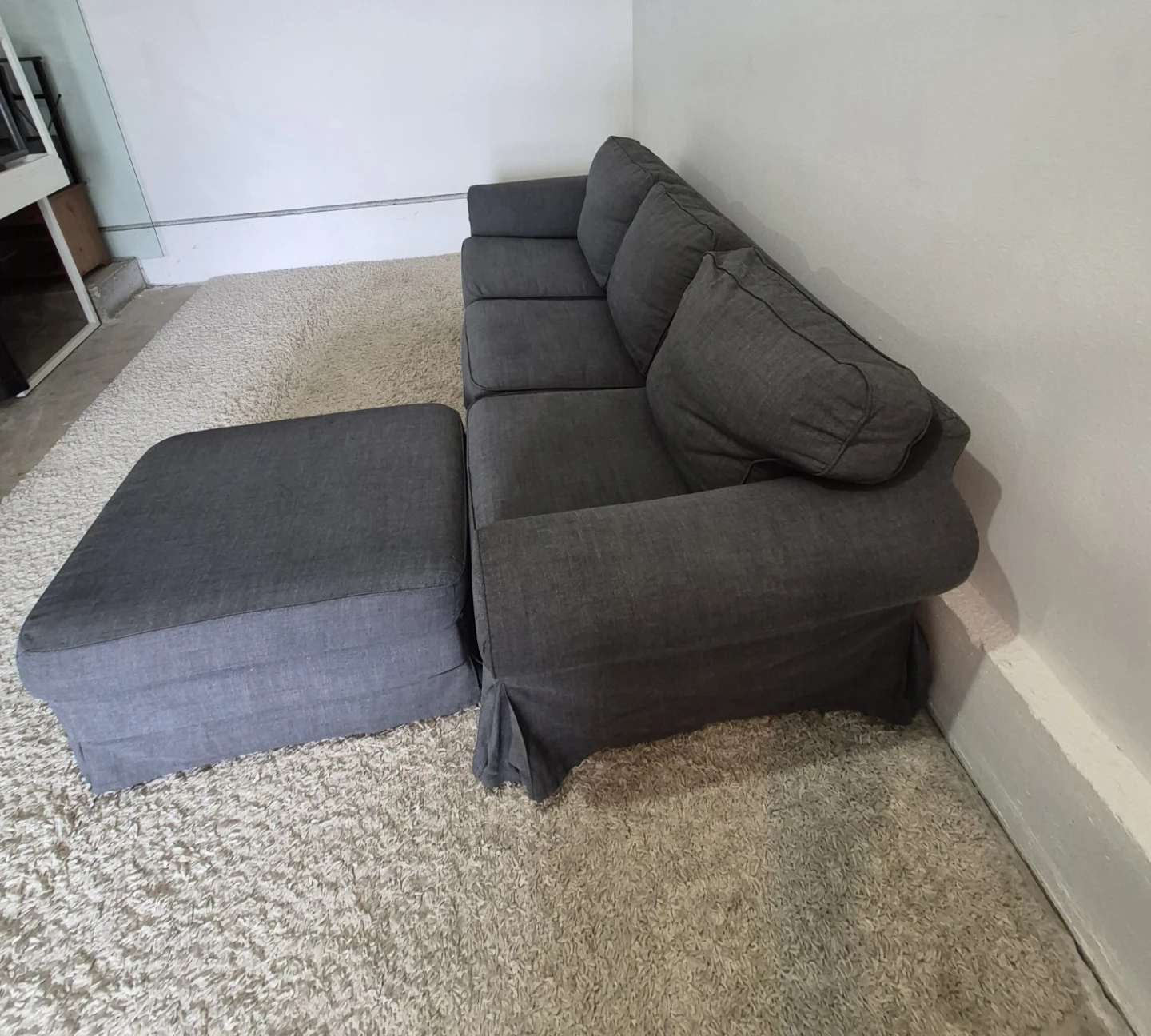 Ikea Ottoman Ektorp 3 Seater Sofa Couch with Storage Ottoman - photo 5