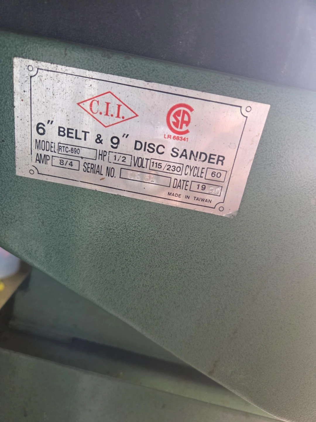 C.I.I. 6" Belt & 9" Disc Sander RTC-690 - photo 4