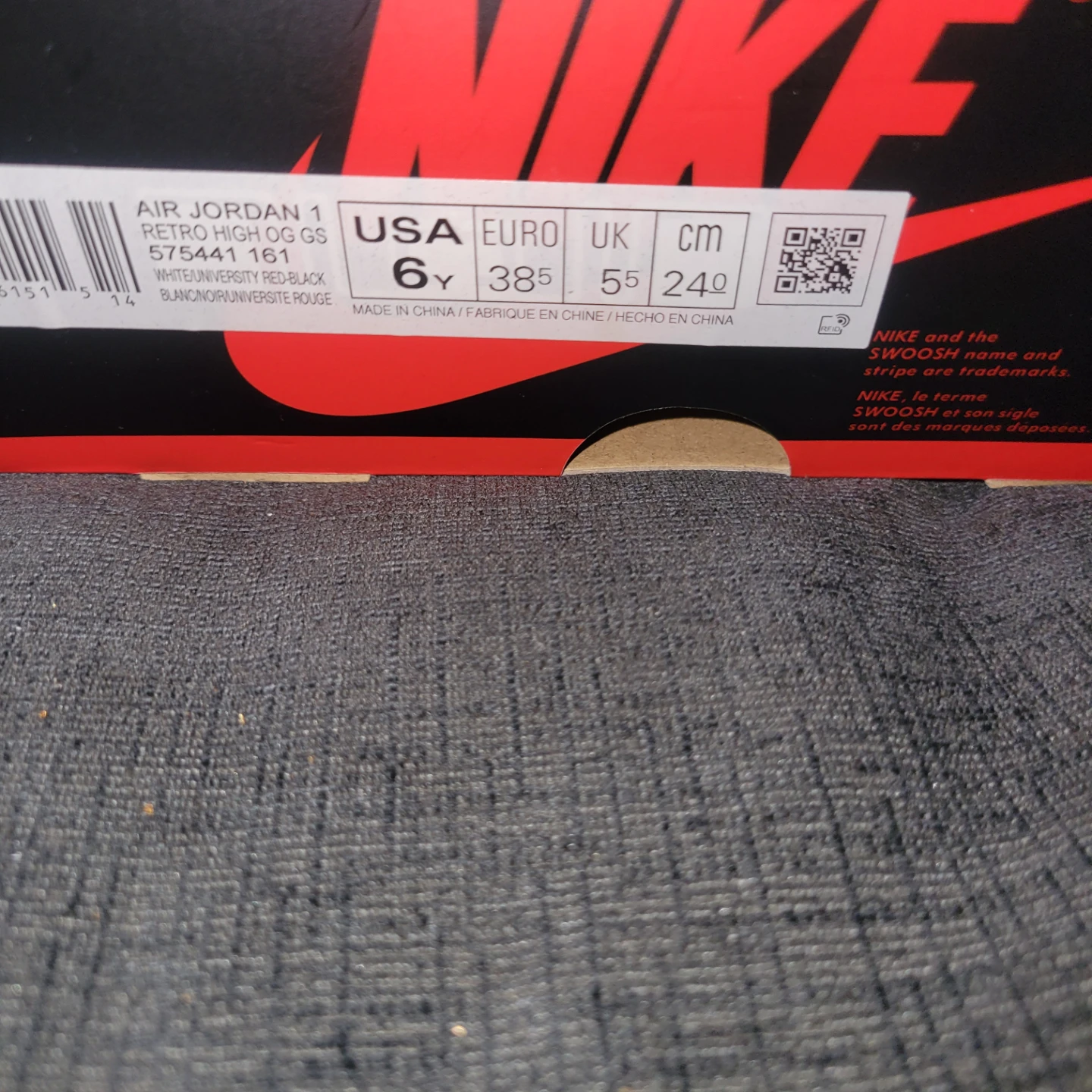 Nike Air Jordan 1 Retro High OG GS 'University Red' - photo 4