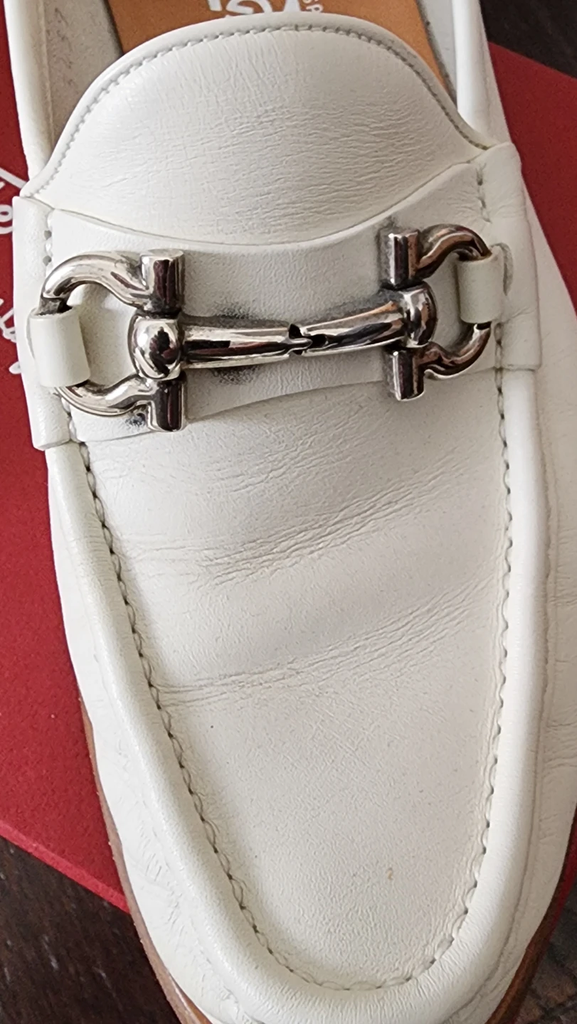 Salvatore Ferragamo White Leather Horsebit Loafers - photo 2