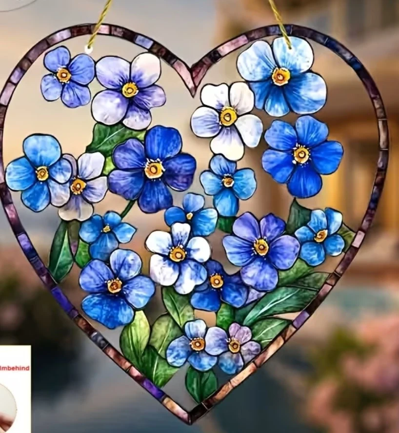 Heart-shaped Floral Suncatcher