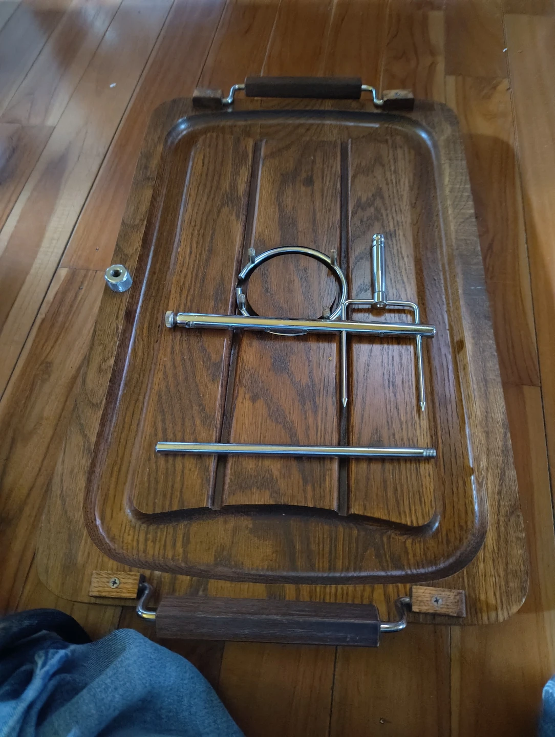 Vintage Roasting Carving Board with Metal Forks & Spikes - photo 5