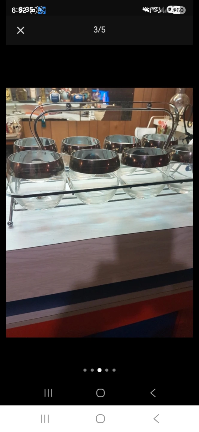 Set of 8 Vintage Roly Poly Cocktail Glasses