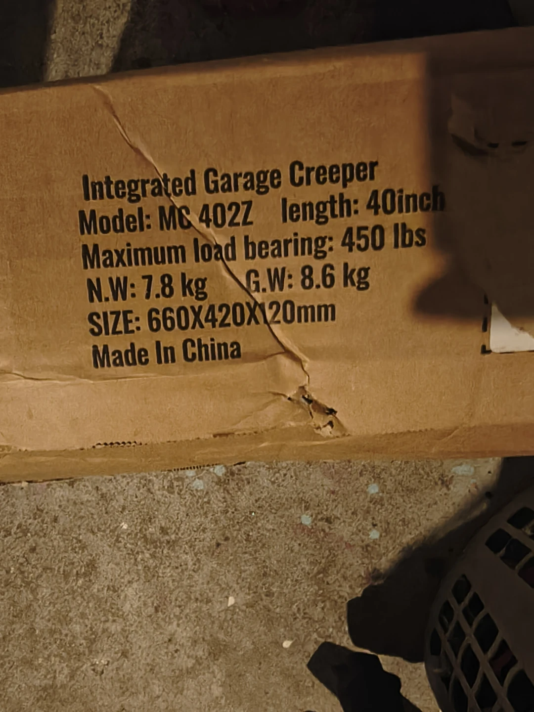 VEVOR Integrated Garage Creeper Model MC 402Z - 40 inch