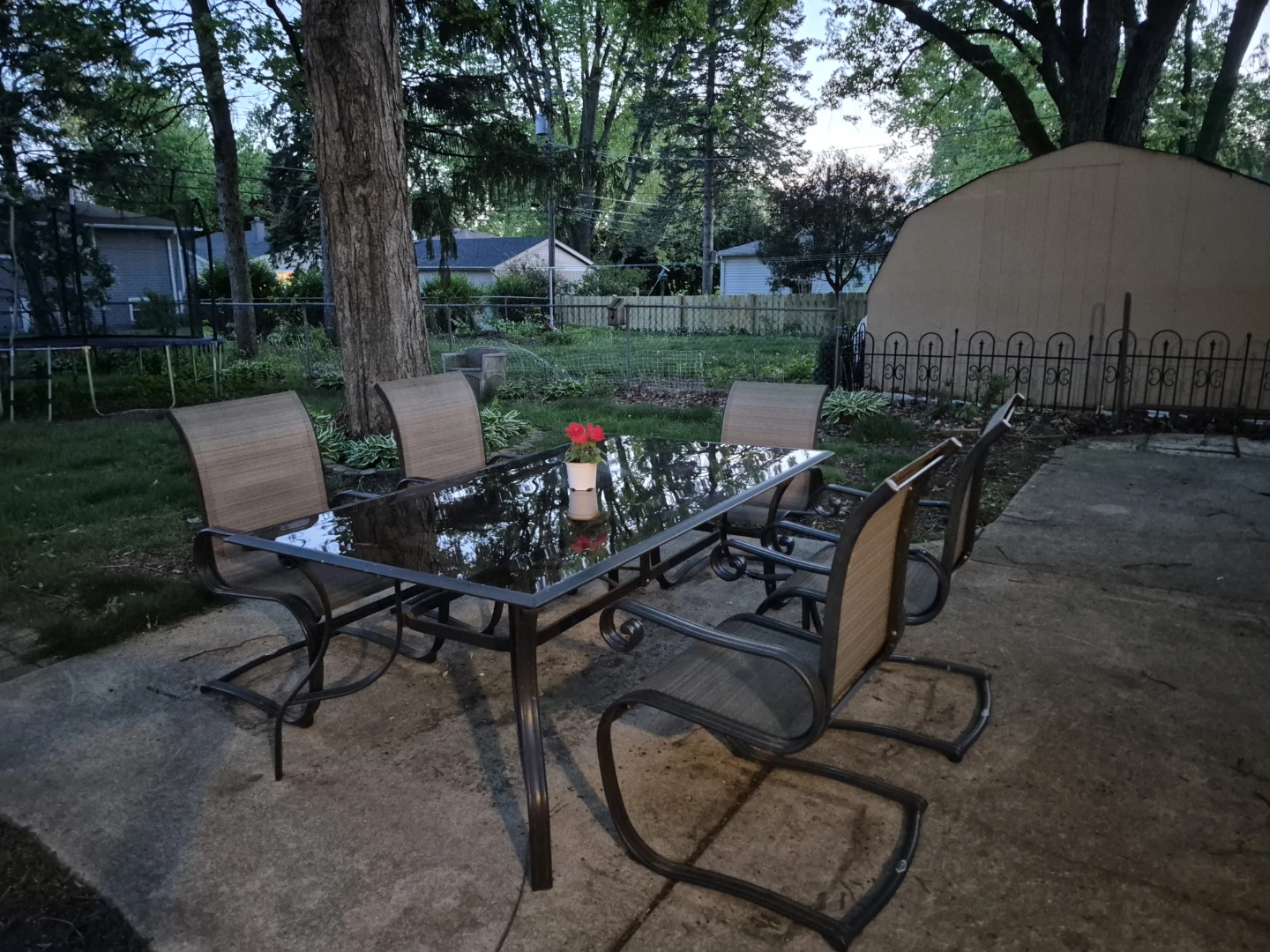 Glass Top Dining Table with 4 Chairs