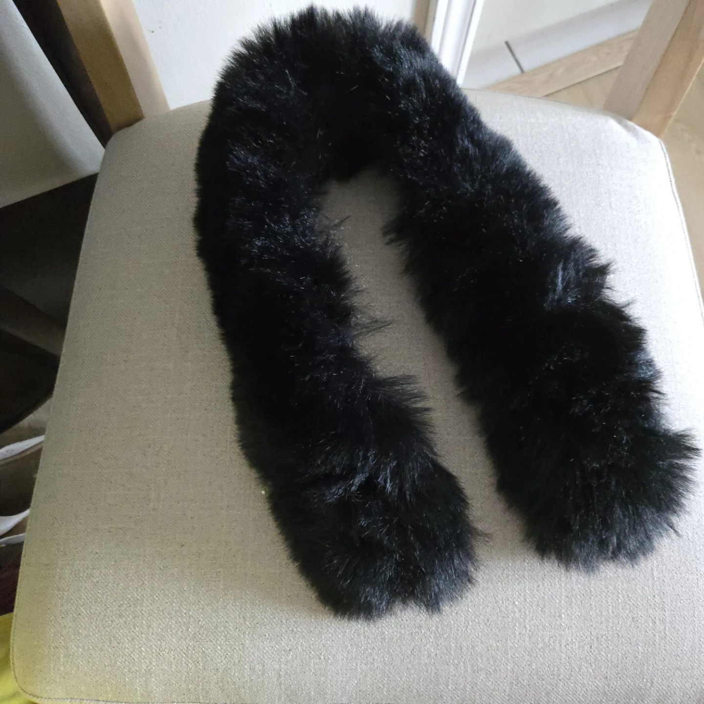 Black Faux Fur for jackets hood Scarf/Neck Warmer