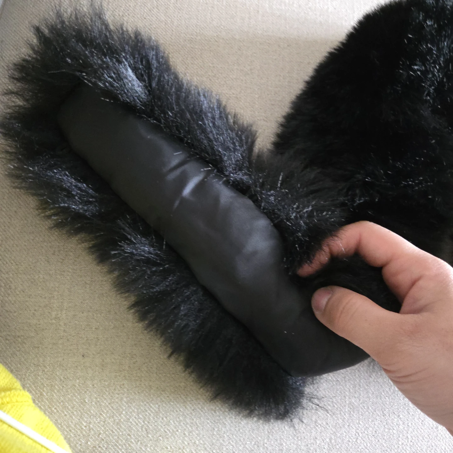 Black Faux Fur for jackets hood Scarf/Neck Warmer - photo 2