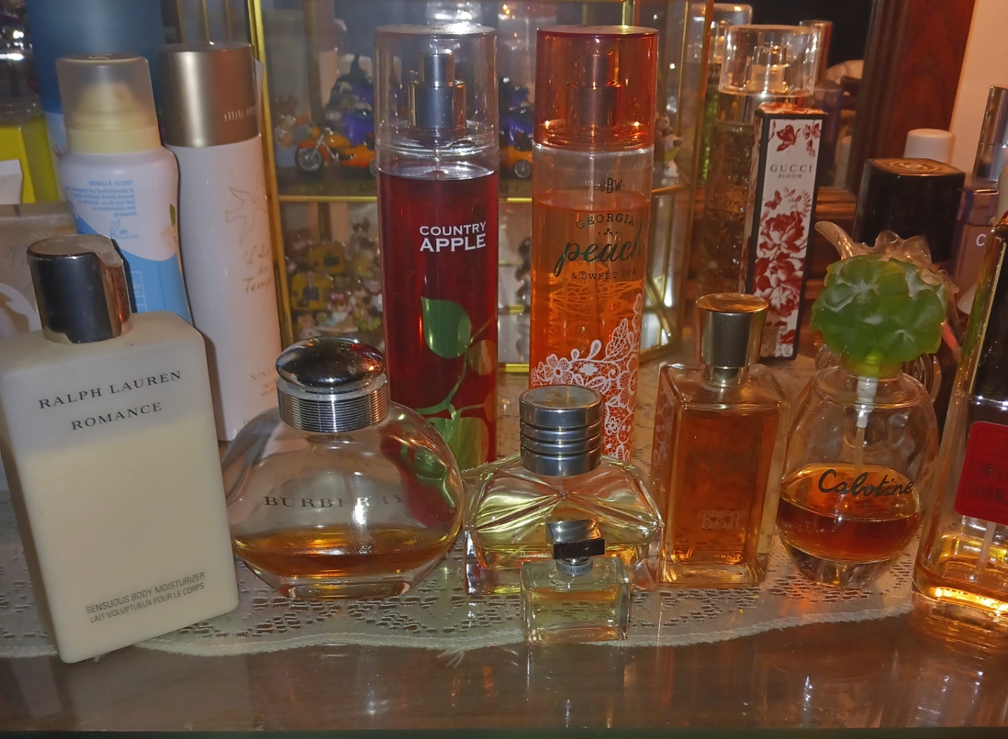 Perfume spray and splash and lotion several