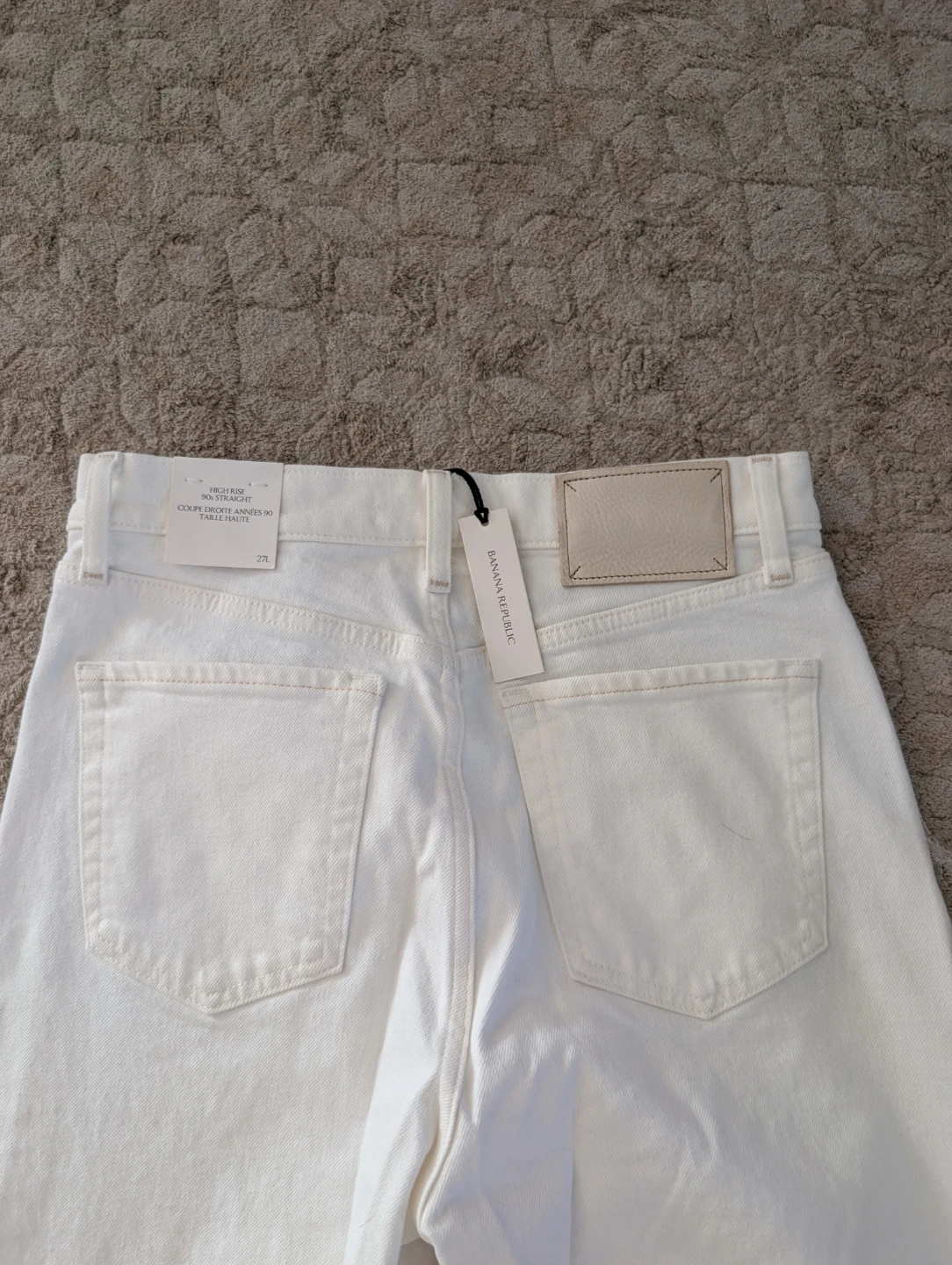 Banana Republic White High Rise Straight Jeans Size 27 - photo 3