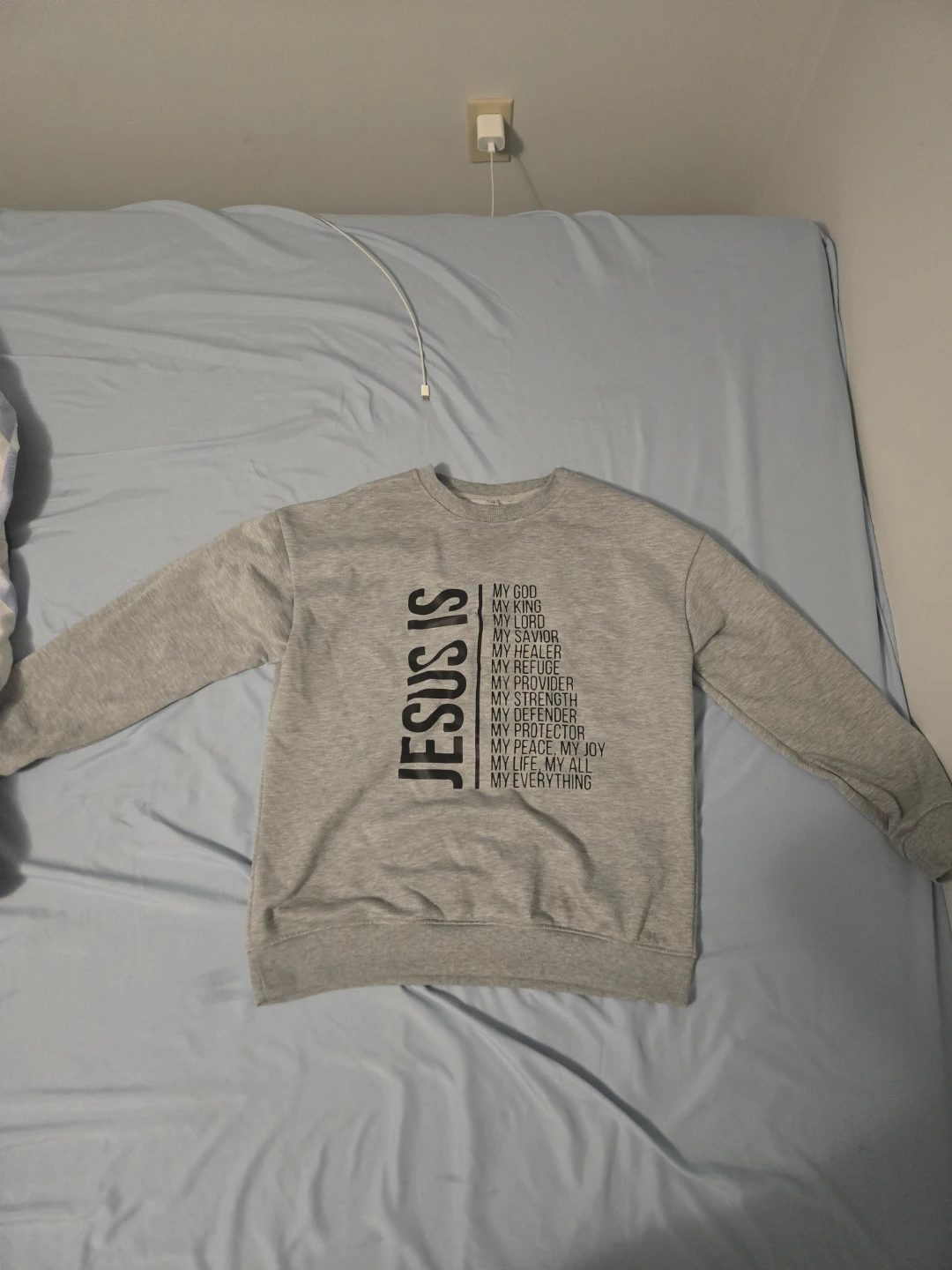 Grey Crewneck Sweatshirt - Jesus Is Design