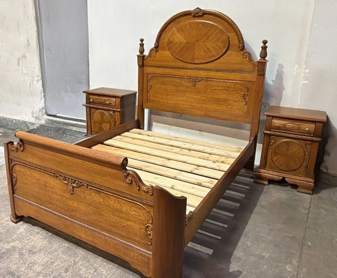 American Drew Solid Oak Bedroom Set - With 2 Nightstands - photo 2