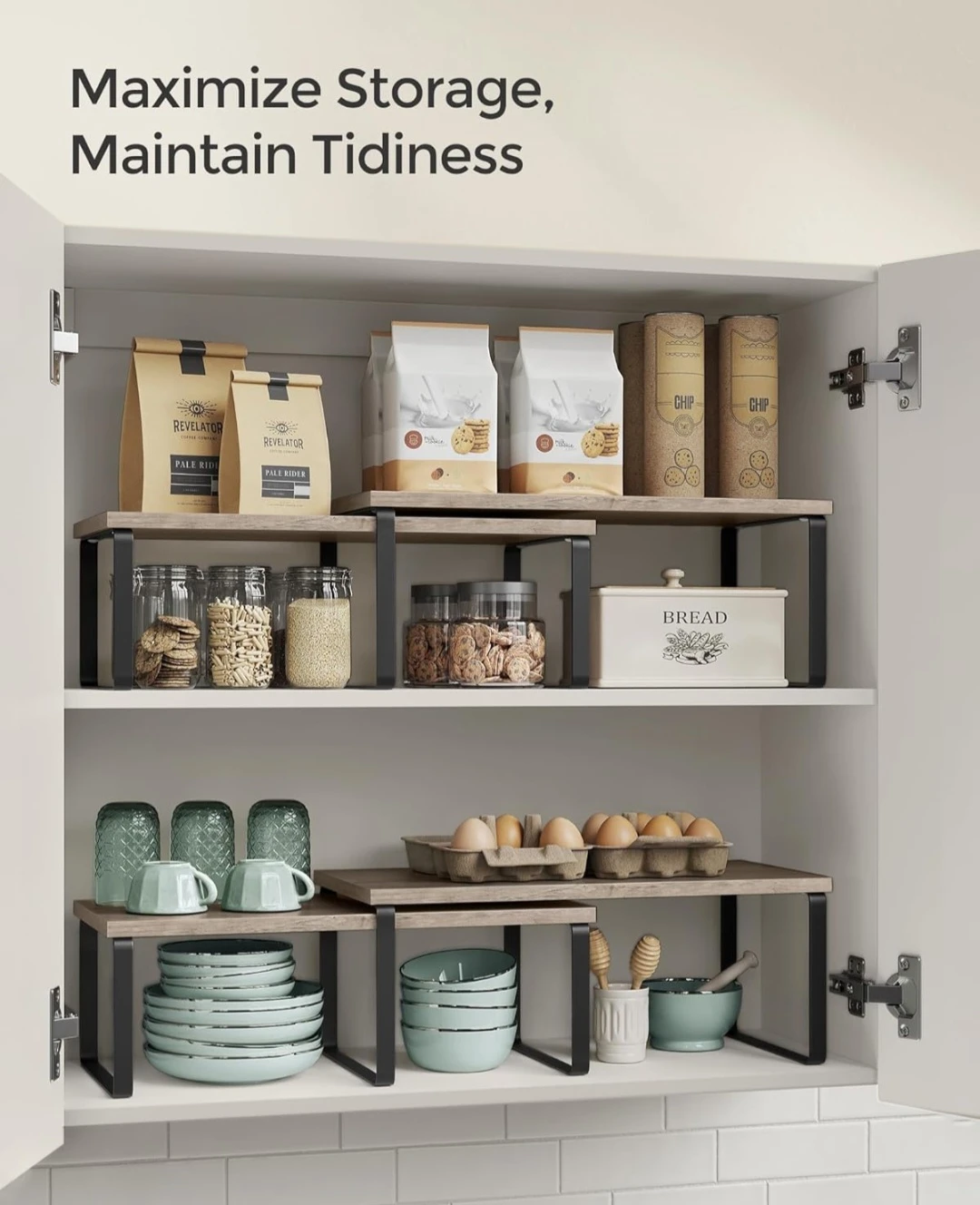 SONGMICS Set of 2 Stackable Shelves - photo 4