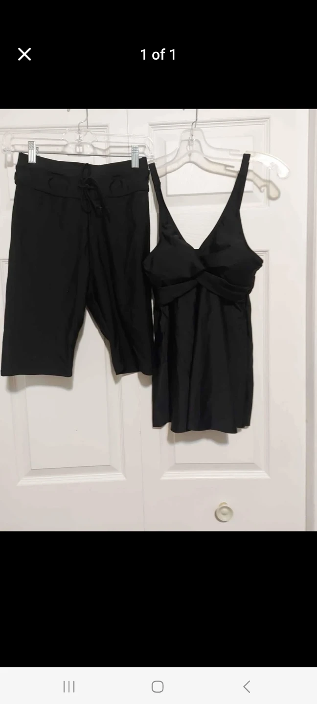 Black Tankini Swimsuit Set with Shorts - photo 2