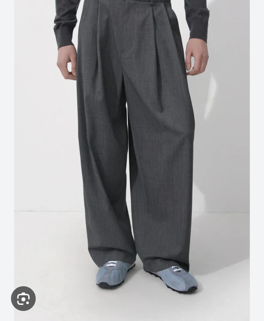 Grey Pleated Wide Leg Trousers 175/88A L - photo 2