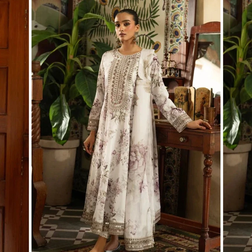 Dreamy 3PC DIGITAL Print Frock