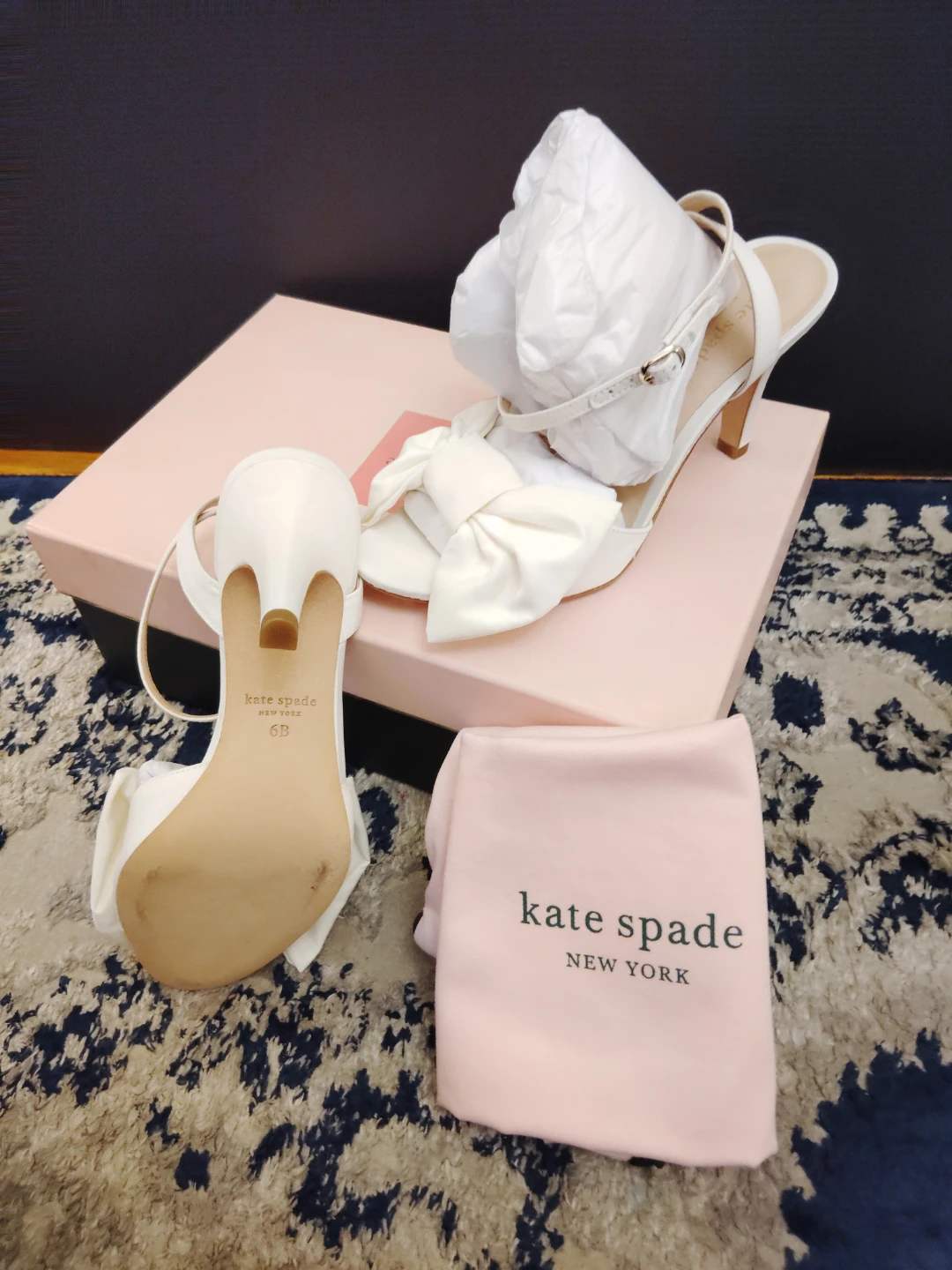 Kate Spade White Bow Heels