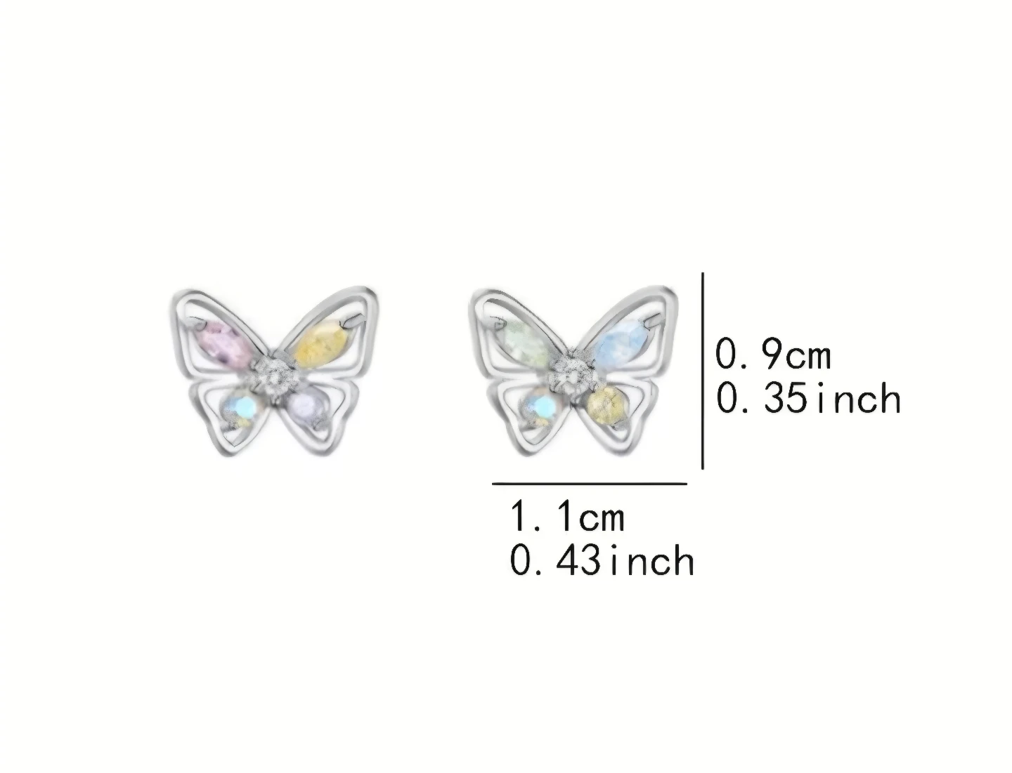New Delicate Colorful Butterfly Earrings - photo 3