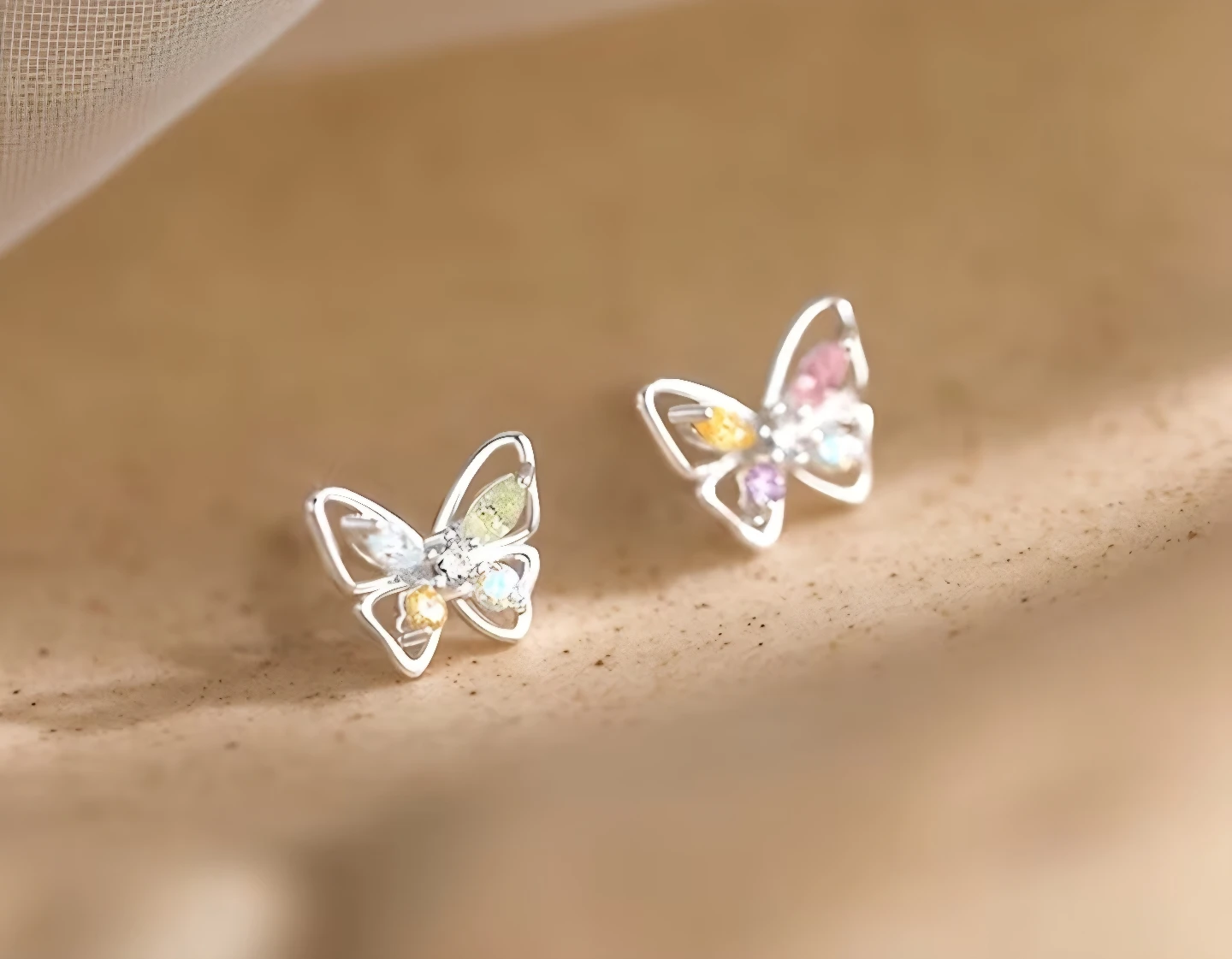 New Delicate Colorful Butterfly Earrings - photo 5