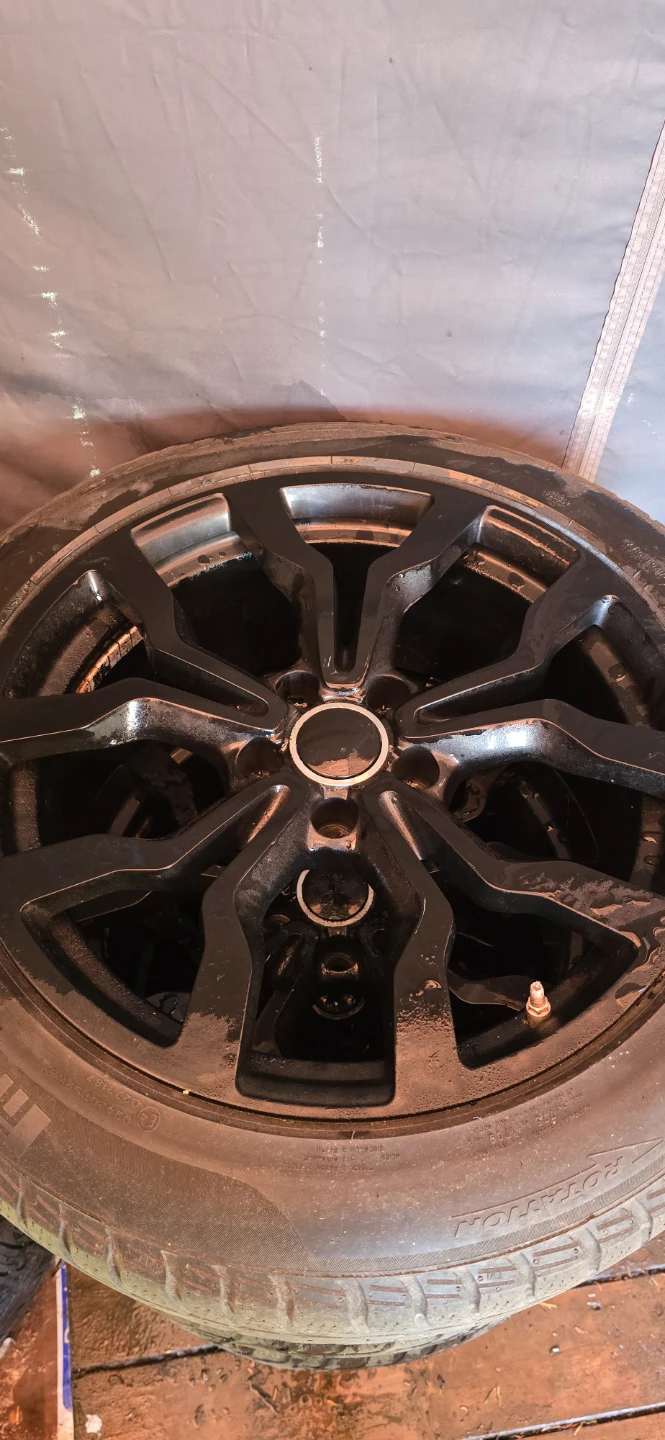 Black Alloy Wheels with Tires - 215/55 R18
