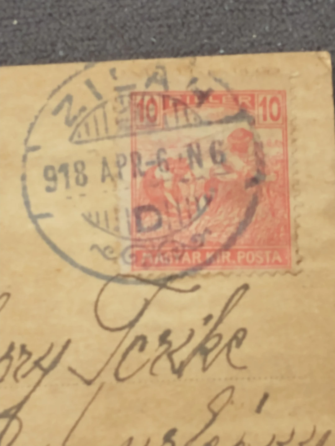Nice 1918 postcard of forest, mailed within Hungary - photo 2