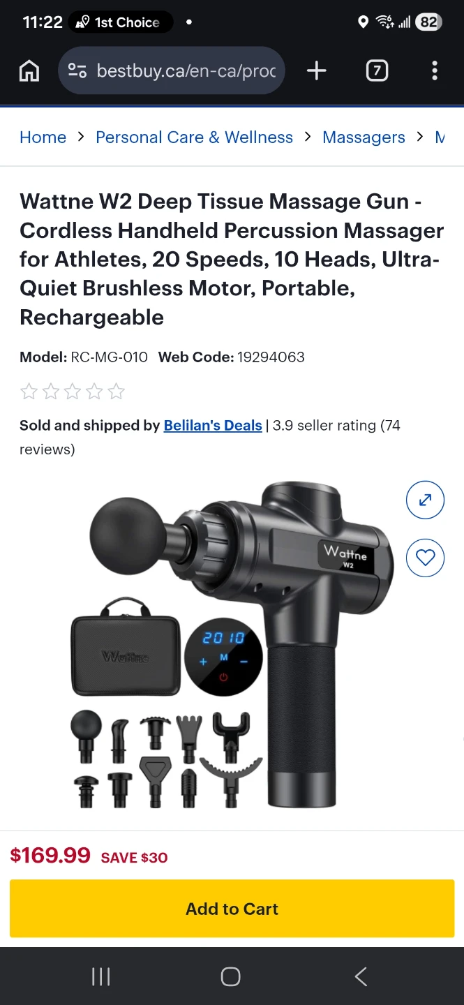 Brand new Wattne W2 Muscle Massage Gun - Black
