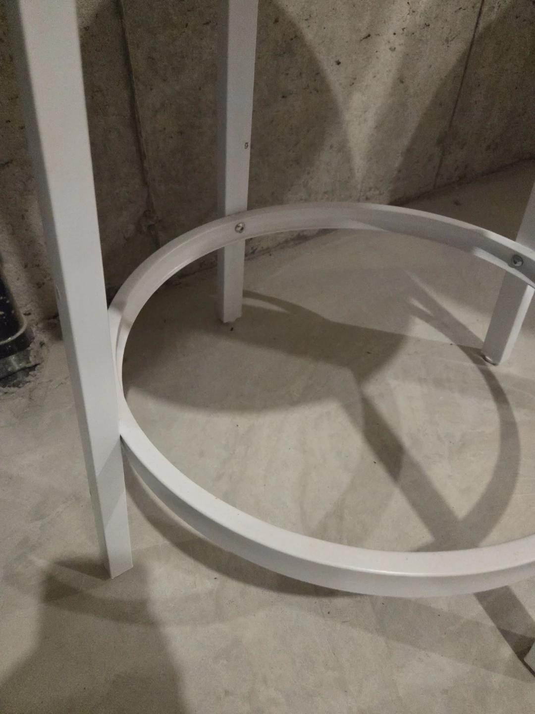 White Swivel Bar Stool with Grey Fabric Seat - photo 3