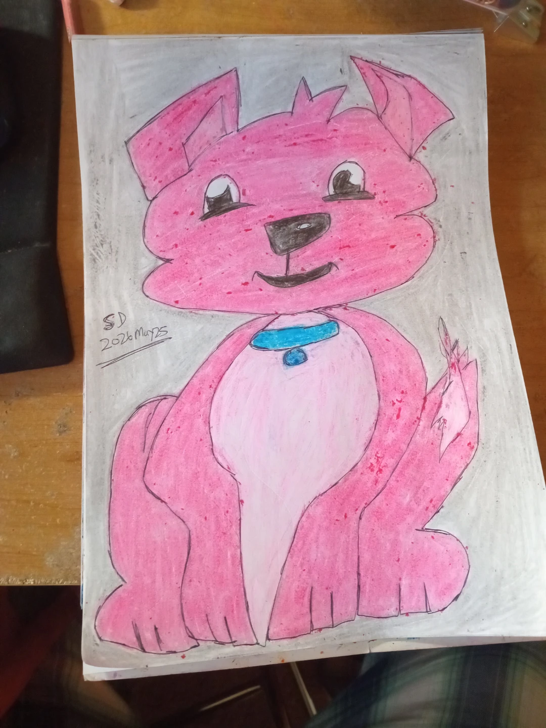 LIGHT ABD DARK PINK CARTOON DOG - photo 4
