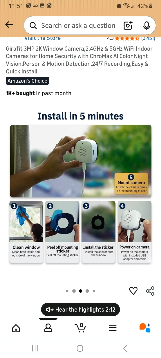 Window Camera, WiFi Indoor Camera for Home Security - photo 2