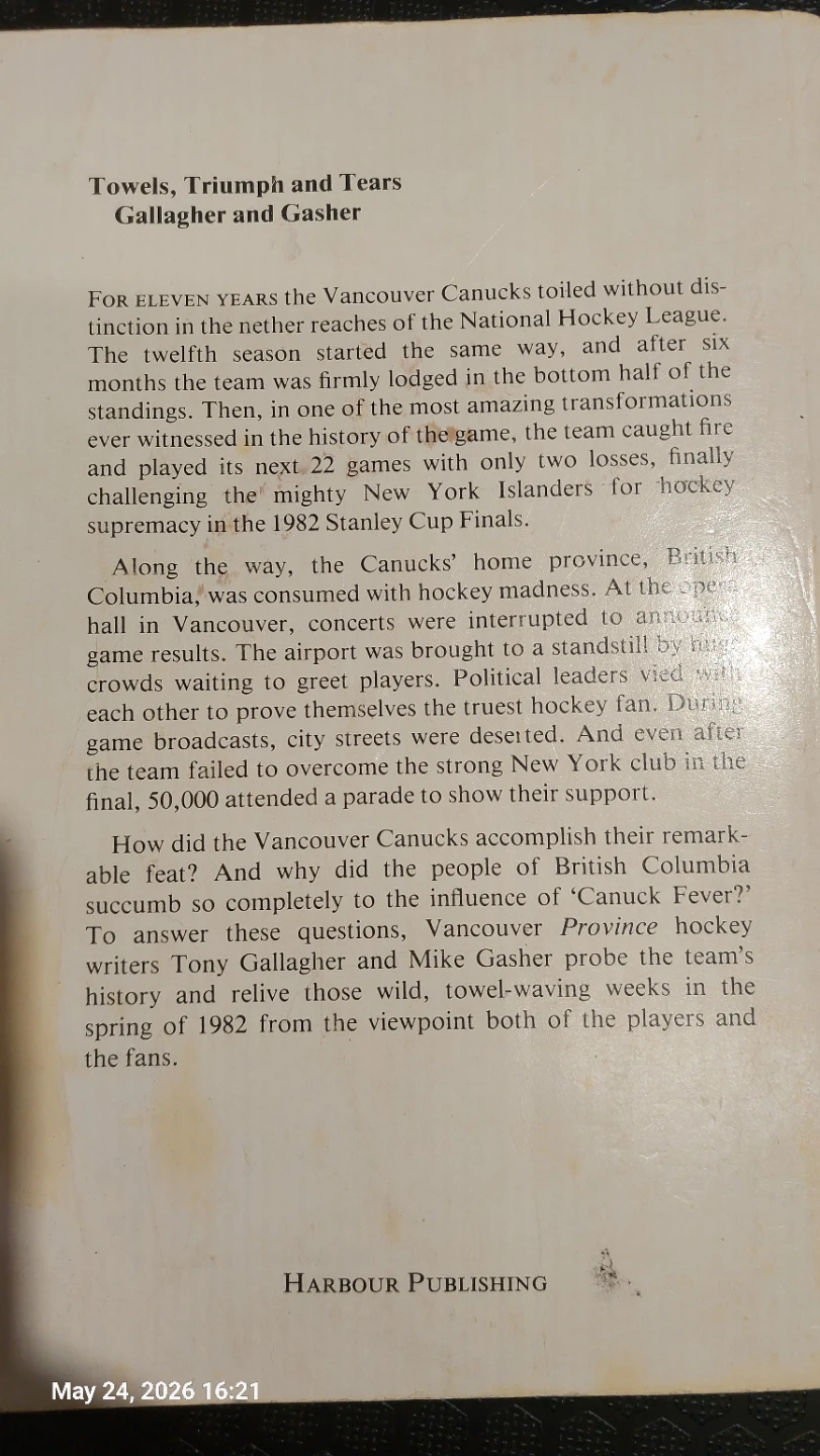 Towels, Triumph & Tears: Vancouver Canucks Book - photo 2