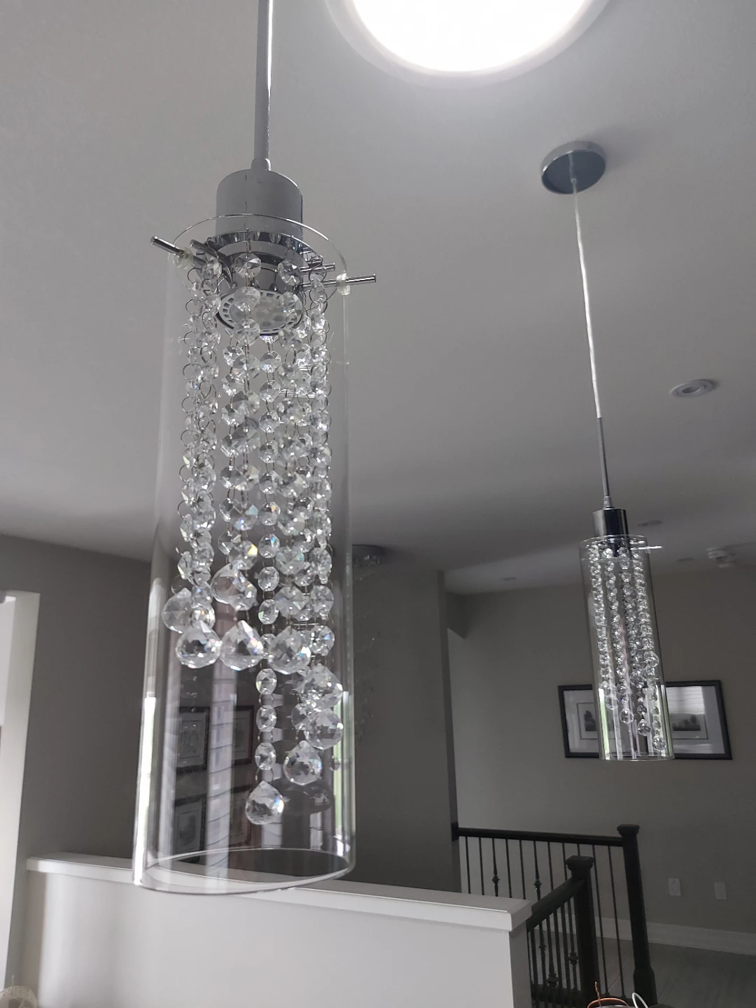 2 Crystal Pendant Light Fixtures - photo 2