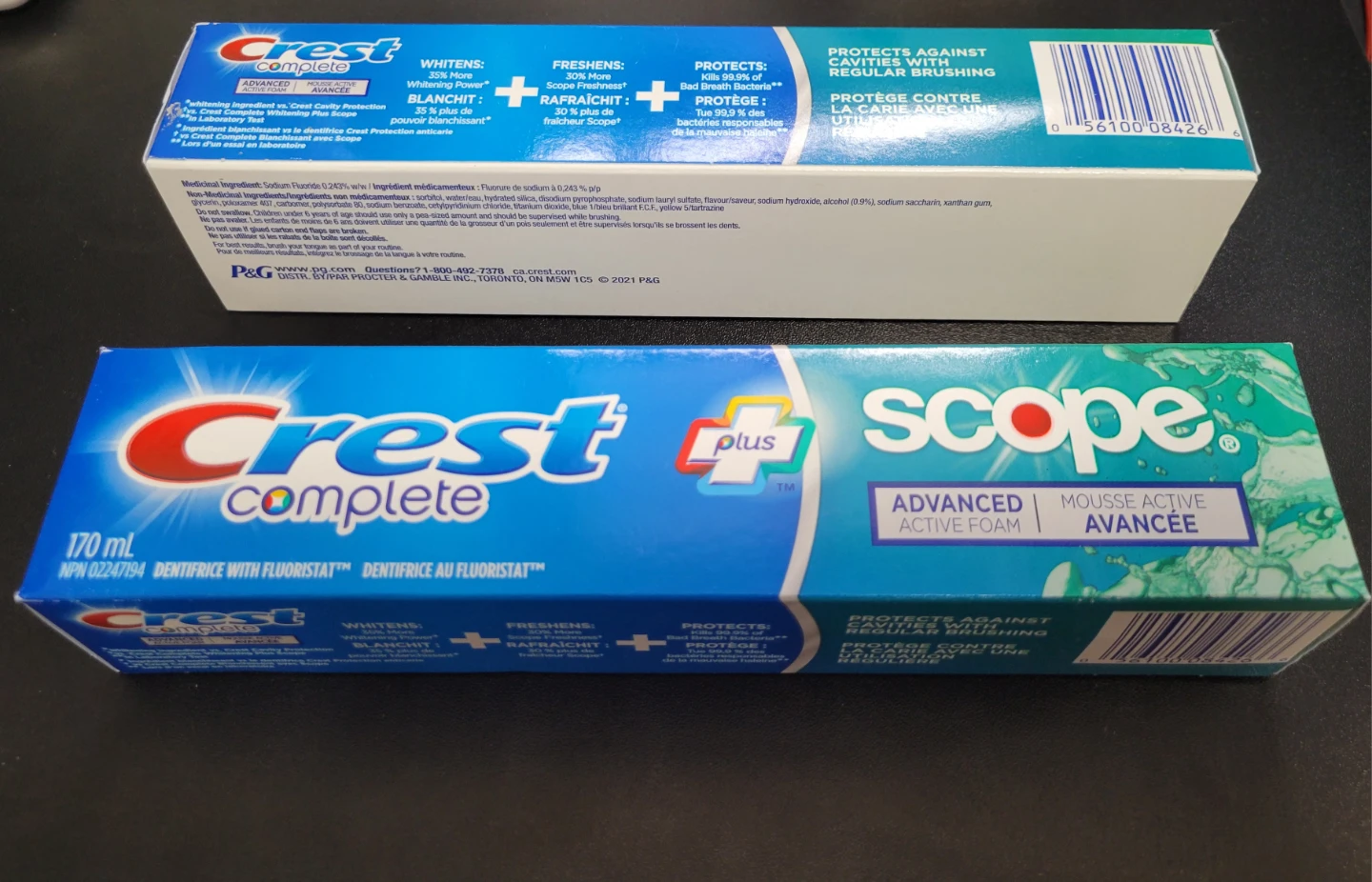 Crest Complete + Scope Advanced Active Foam Toothpaste 170ml
