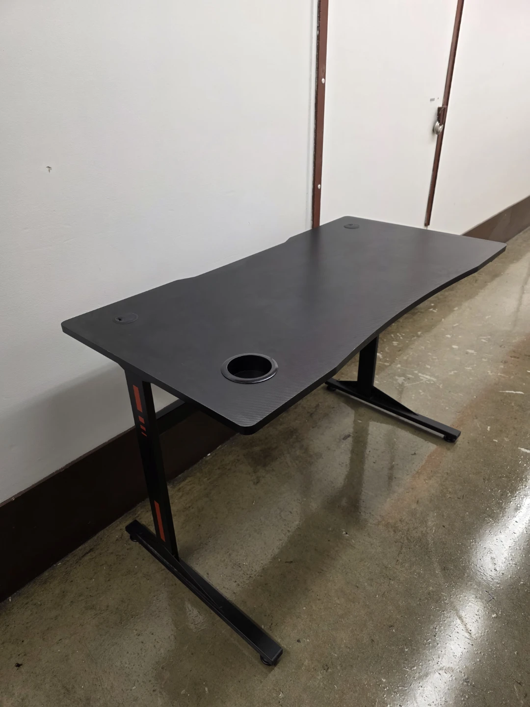 Black Gaming Desk with Cup Holder