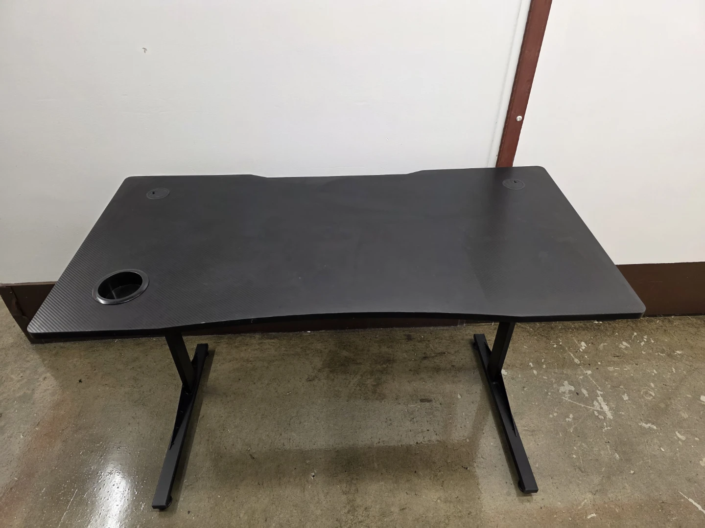 Black Gaming Desk with Cup Holder - photo 2