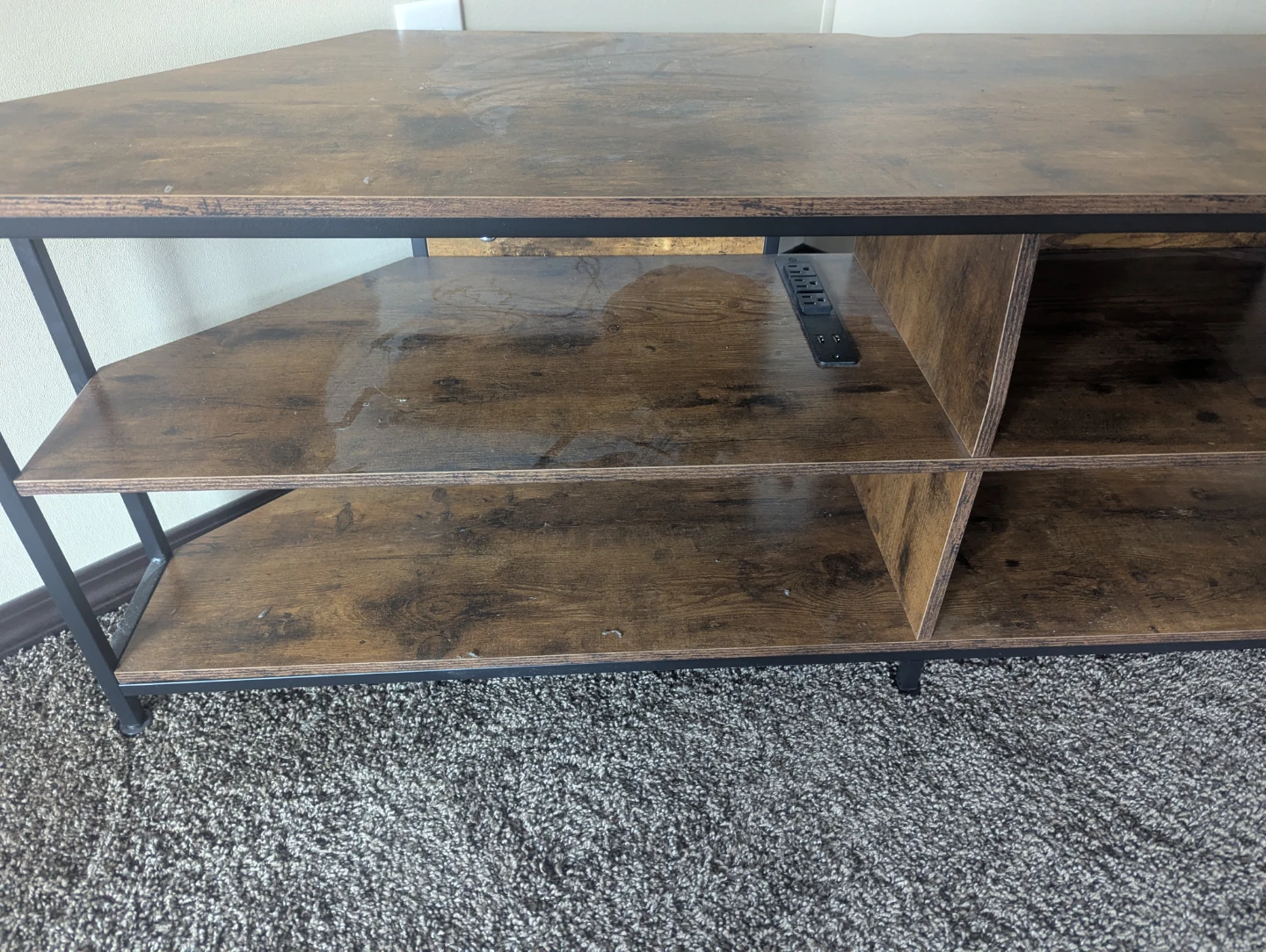 Corner TV Stand - Rustic Brown - photo 2