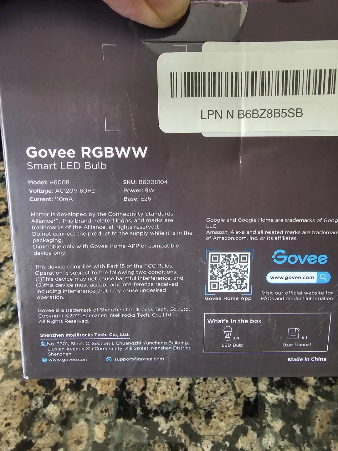Geovee 6 Pack RGB Light Bulbs