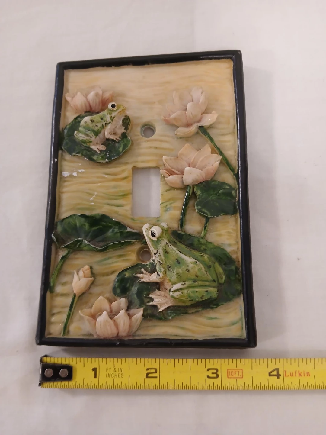 Frog and Lotus Light Switch Plate Cover. Pick up only. - photo 2