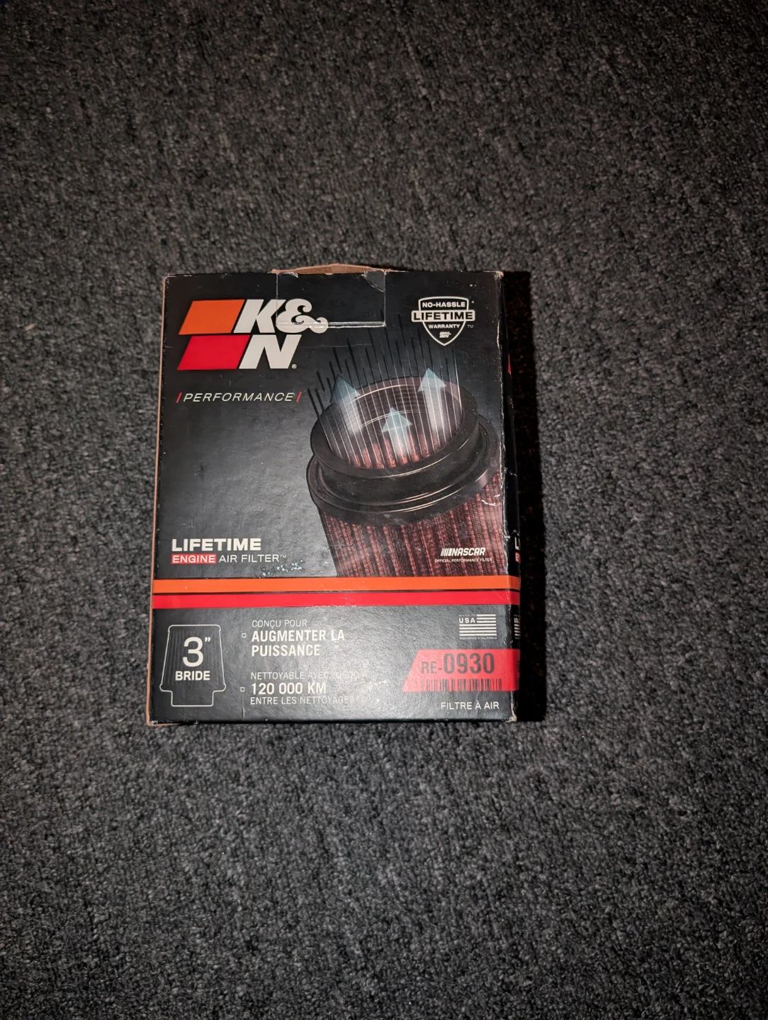 K&N Performance Engine Air Filter RF-0930 3" Inlet