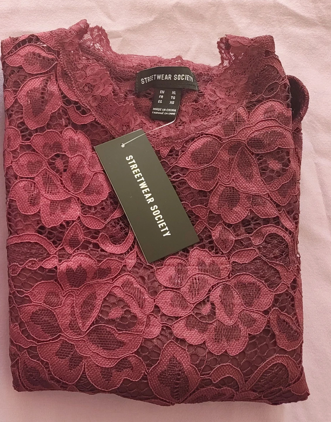 Streetwear Society Lace Bodysuit - Burgundy XL - photo 2
