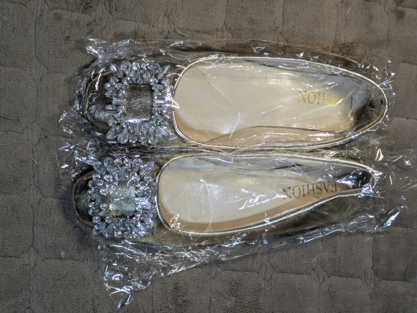 Gold Flat Shoes Size 225