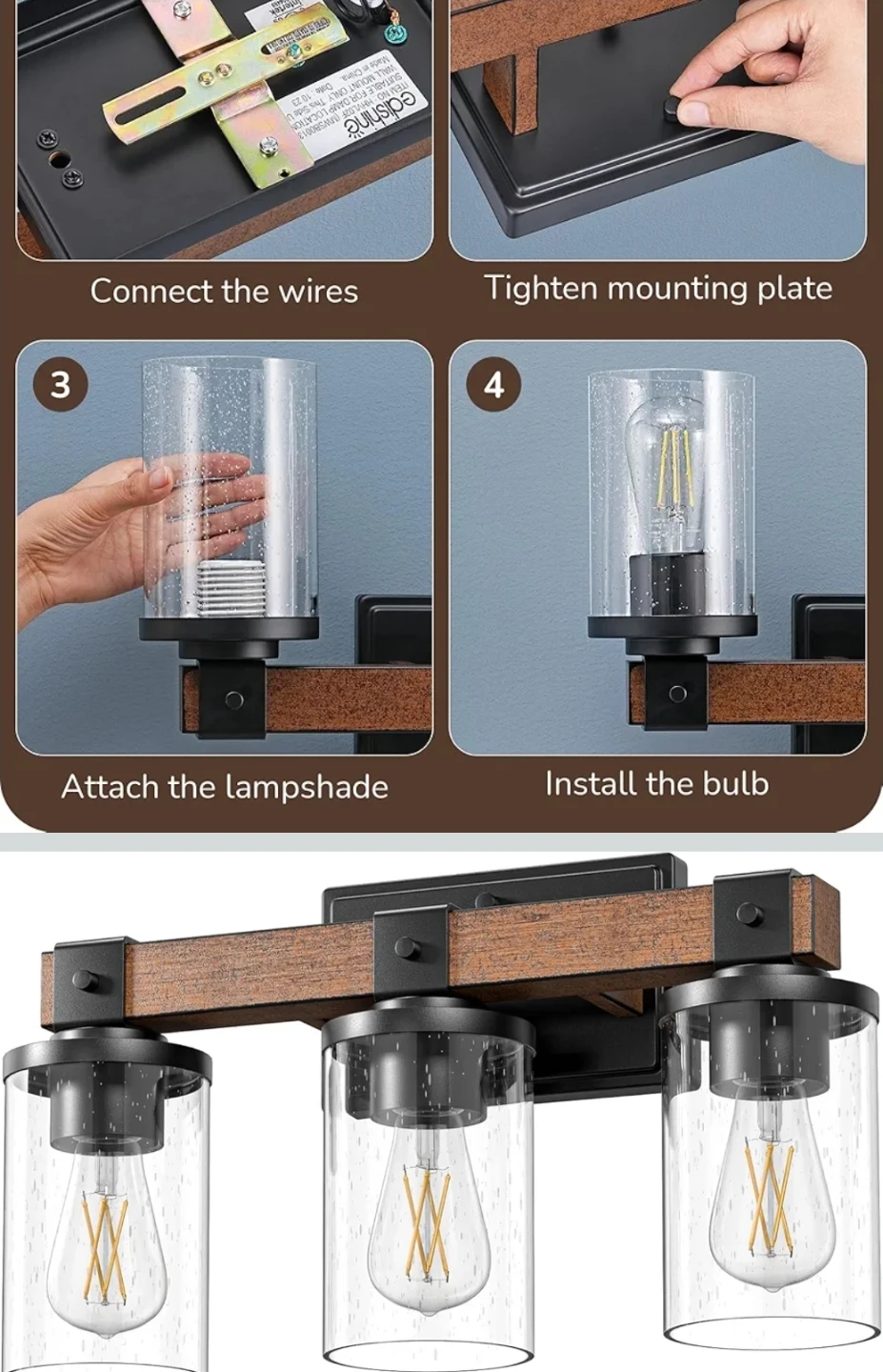 Farmhouse Bathroom Vanity Light Fixture - photo 4