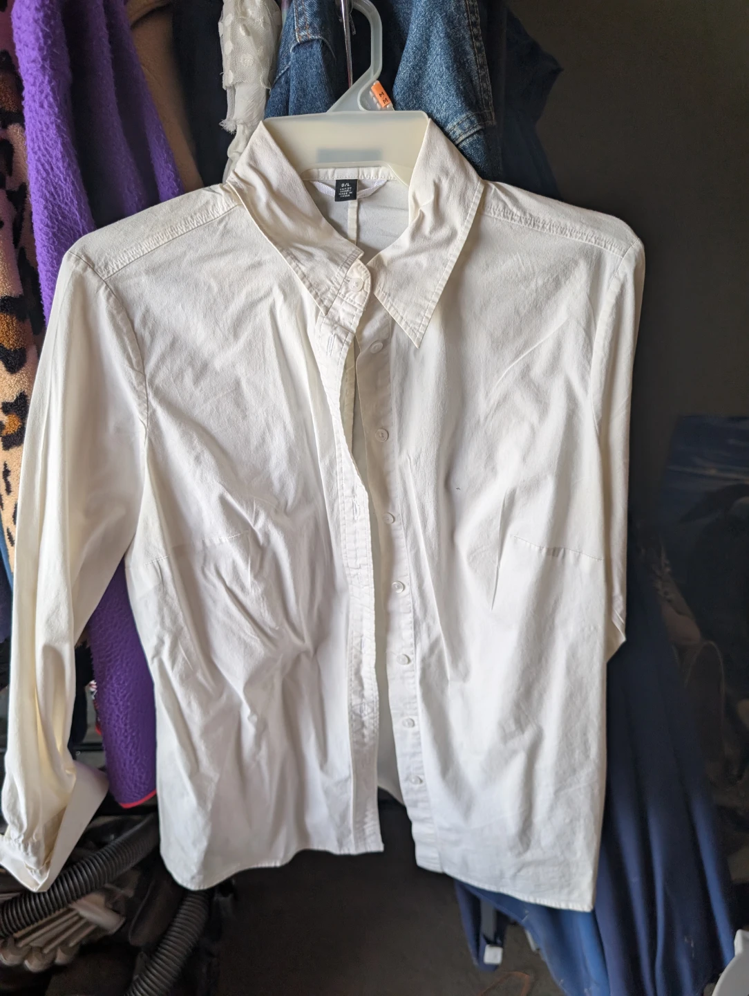 White Long-Sleeve Button-Up Shirt