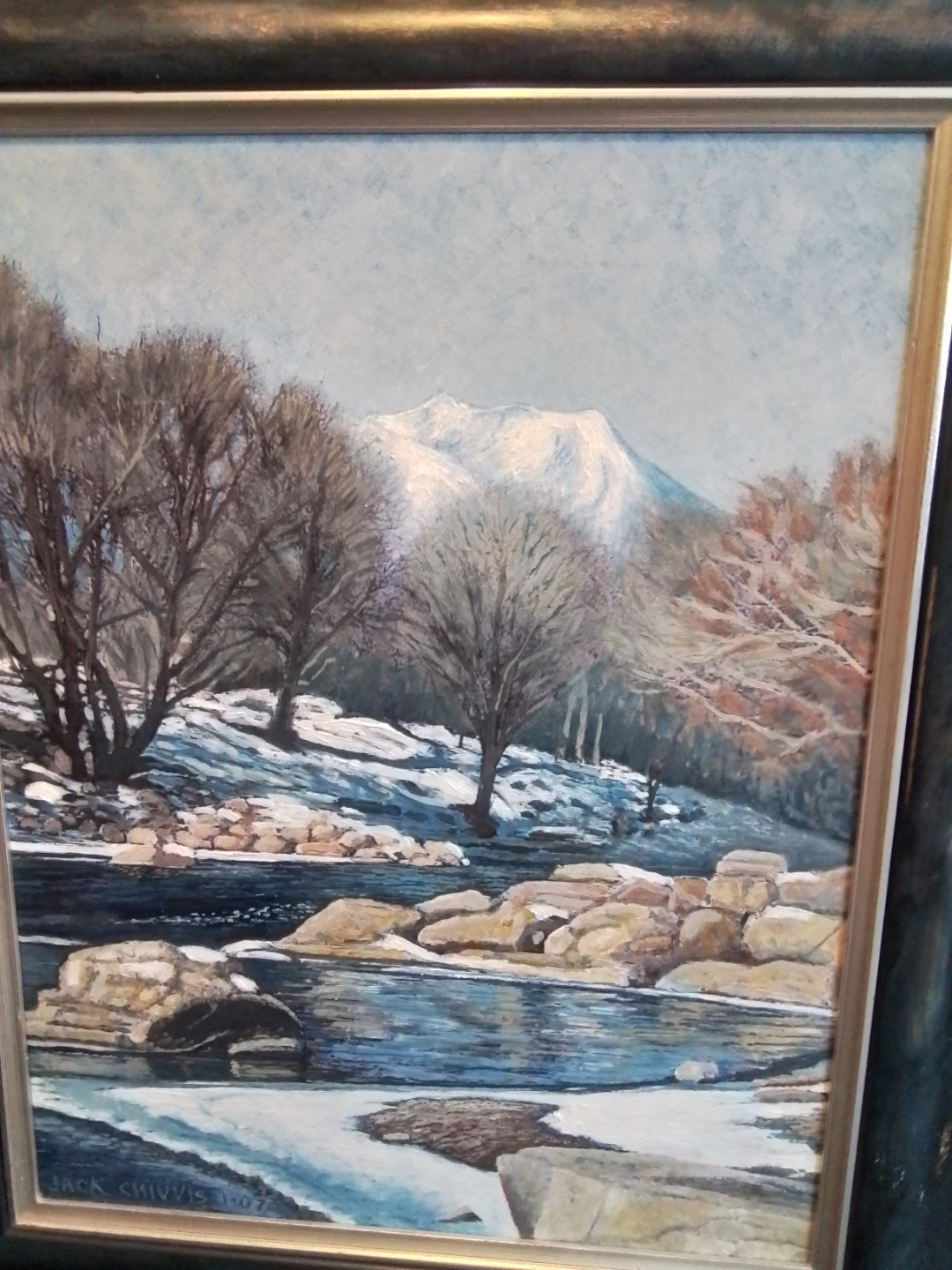 Original 1972 Jack Chivvis Winter Landscape Painting - photo 3