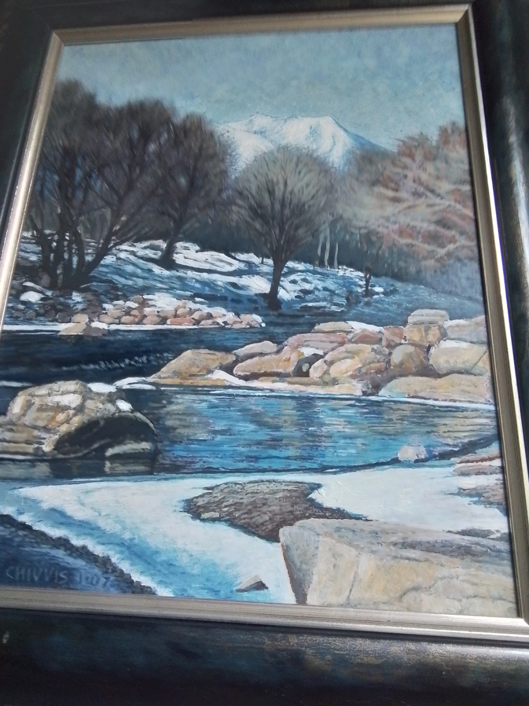 Original 1972 Jack Chivvis Winter Landscape Painting - photo 5