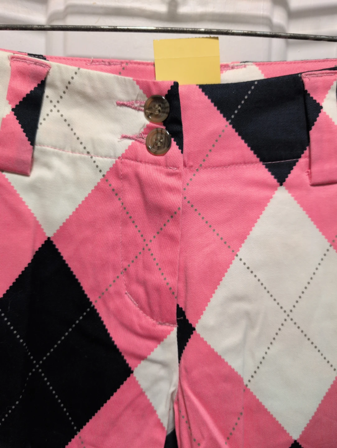 Women's Pink Argyle Golf Shorts - photo 2
